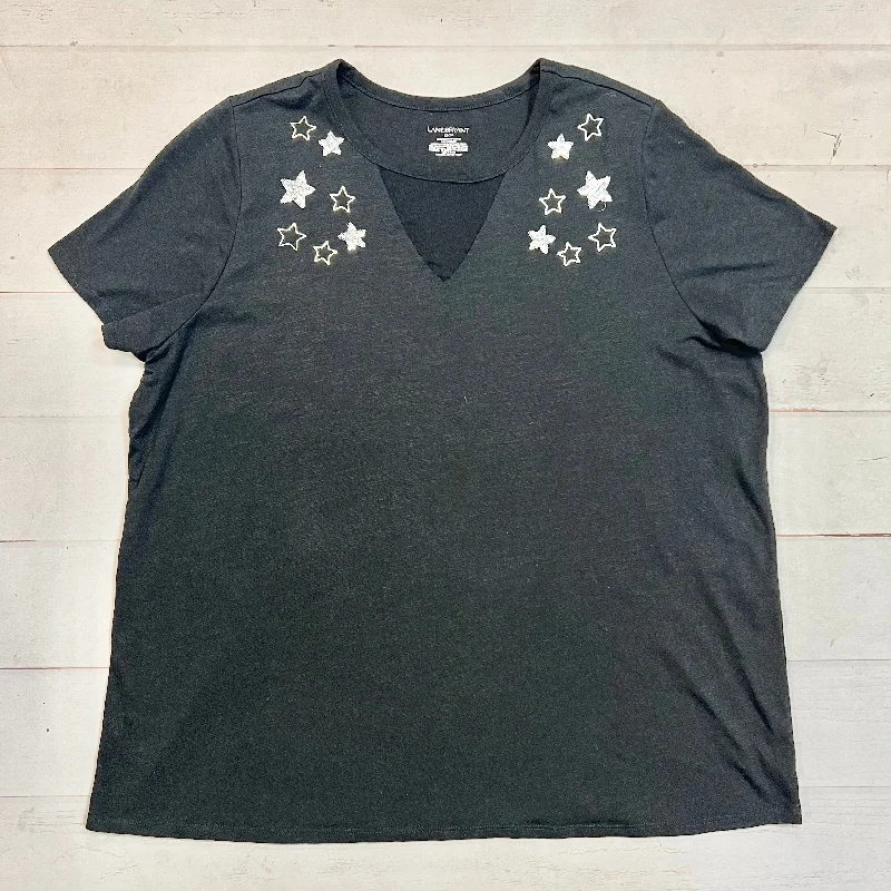 women's T-shirts with sequin embellishmentsTop Short Sleeve By Lane Bryant  Size: 2x