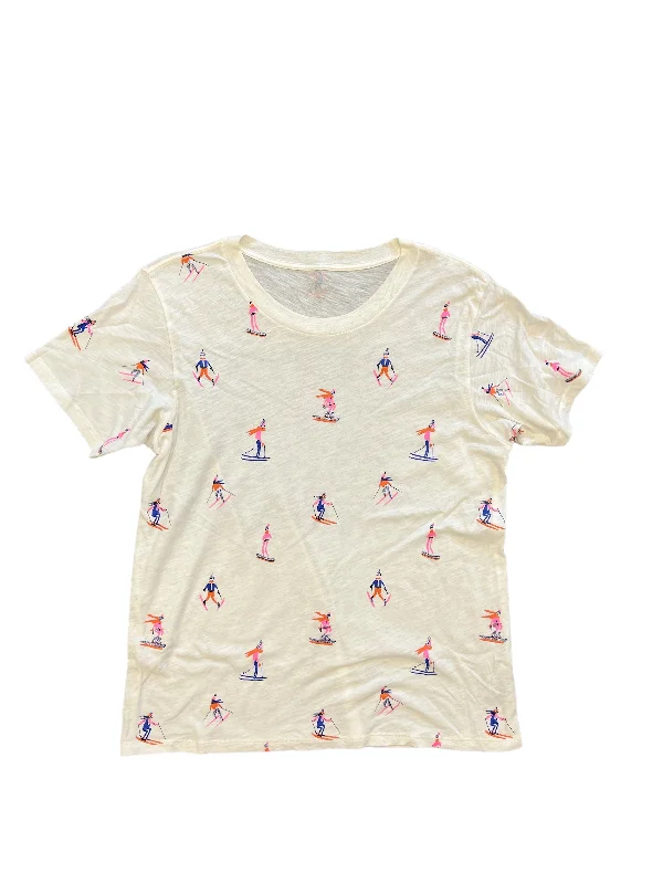 women's T-shirts with zippered closuresTop Short Sleeve By J Crew  Size: L