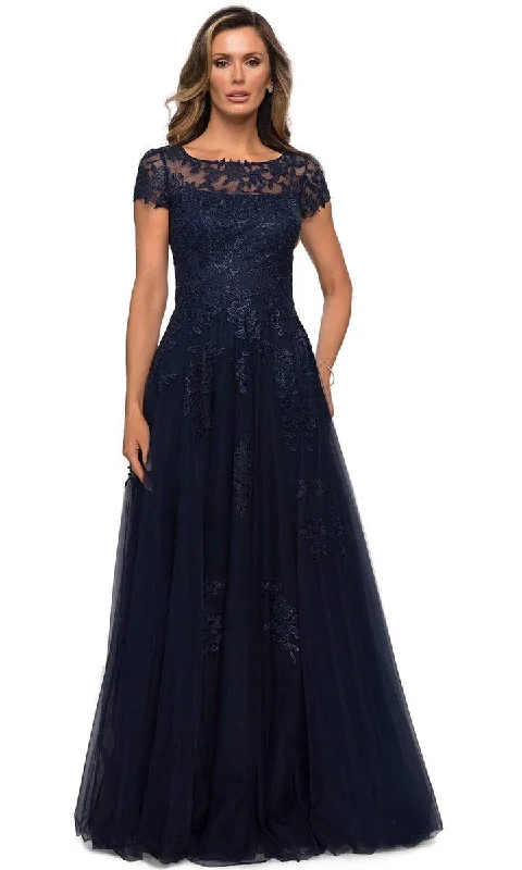 women's retro dressesLa Femme - Embroidered Gown 27920SC