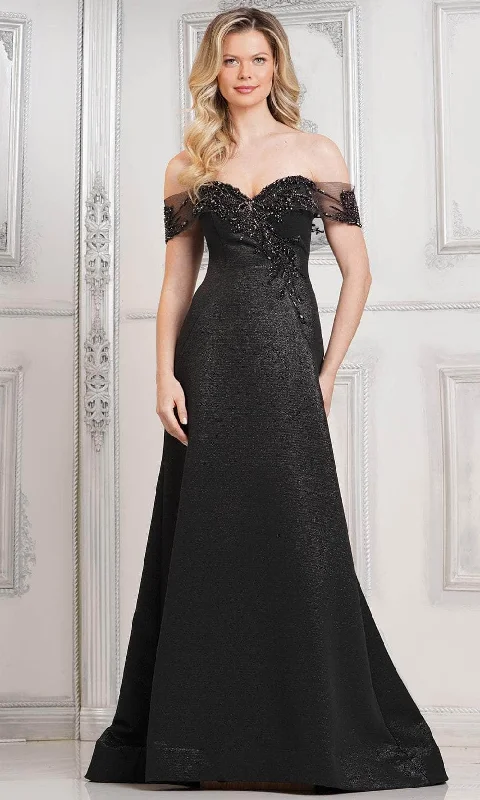 women's pear-shaped body dressesMarsoni by Colors MV1305 - Sheer Cap Sleeve Formal Gown