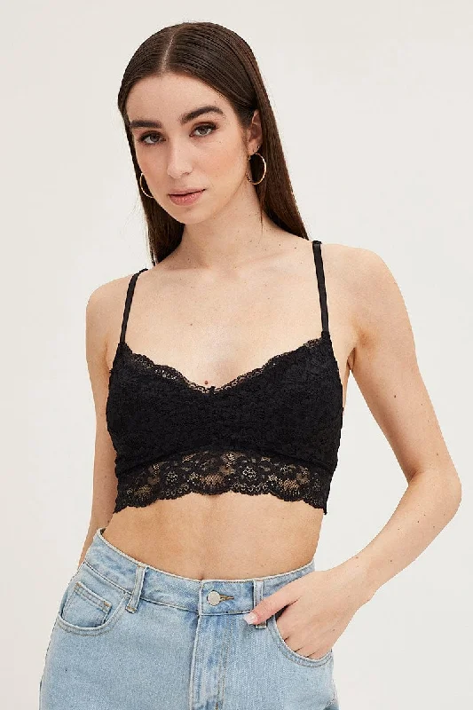 off-the-shoulder women's topsBlack Bralette Lace