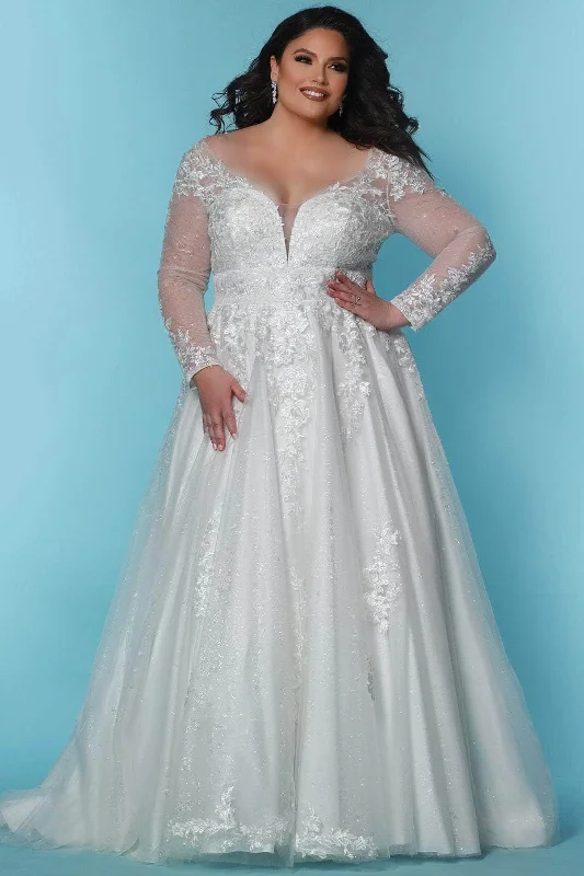 women's luxury dressesSydney's Closet Bridal SC5282 - Glittered A-line Bridal Gown