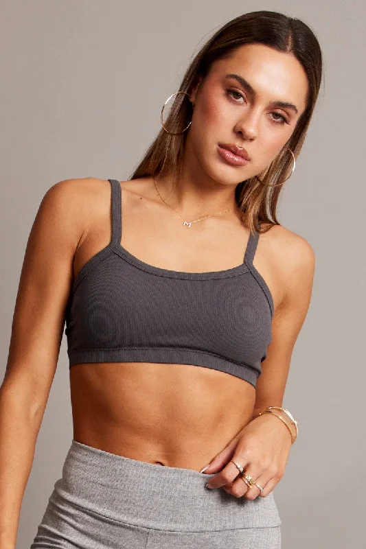 women's tops for boho-chic stylesGrey Bralette Seamless