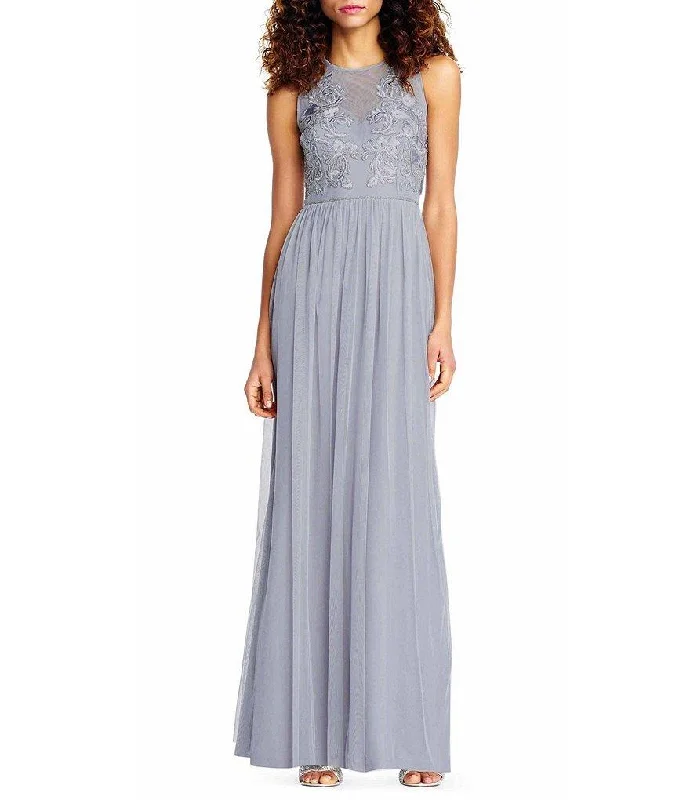 women's body-skimming dressesAdrianna Papell - Sleeveless Embroidered Tulle Gown AP1E203102SC