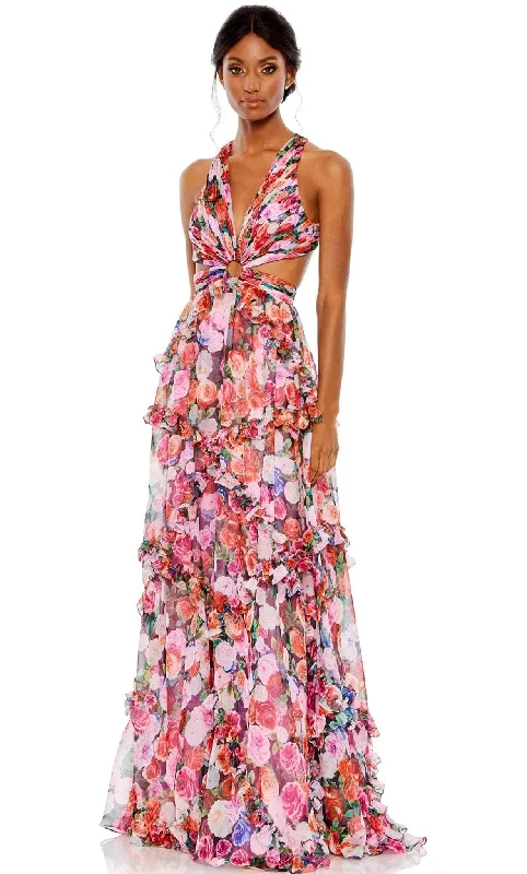 women's ruffle dressesMac Duggal 68076 - Floral A-line Gown