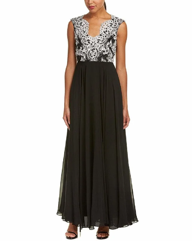 women's travel dressesAidan Mattox - Scallop Detailed Pleated A-line Gown MD1E201158SC