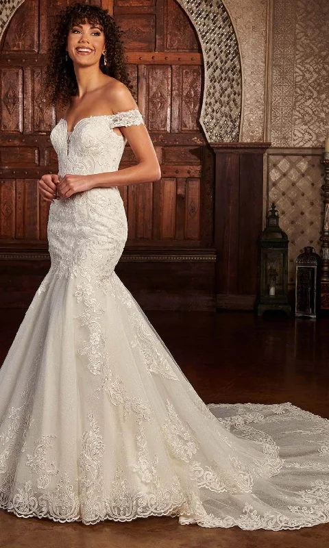 women's stylish dressesRachel Allan Rb3167 - Lace Applique Bridal Gown