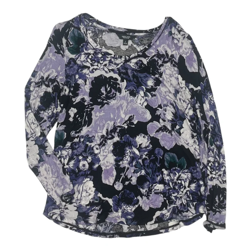 women's tops for those who want to stay on top of the latest fashion trends and wear pieces that are both stylish and on-trendTop Ls By Simply Vera In Purple, Size:L