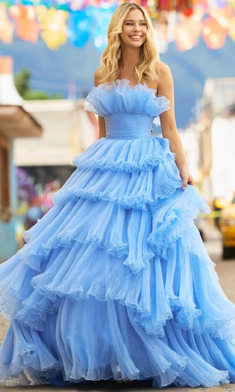 women's custom dressesSherri Hill 55594 - Ruffled Ballgown