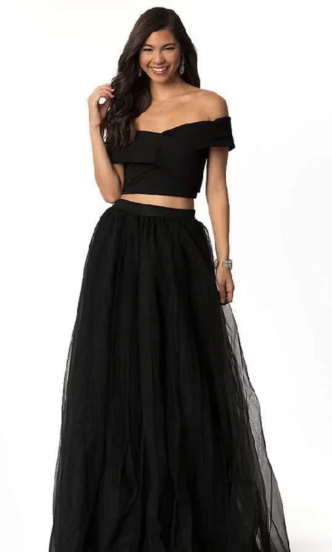 women's bell-sleeved dressesHarper And Lemon - Two-Piece Off-Shoulder Croptop Tulle Gown 221112SC