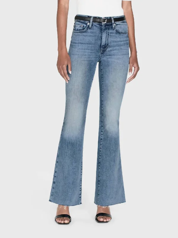 women's denim jeans for formal eventsLe Easy Flare Raw Fray Jean In Whimsy