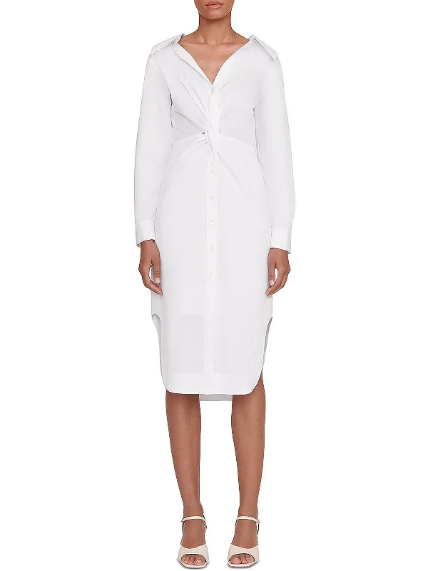 women's unique dressesClea Womens Collared Midi Shirtdress