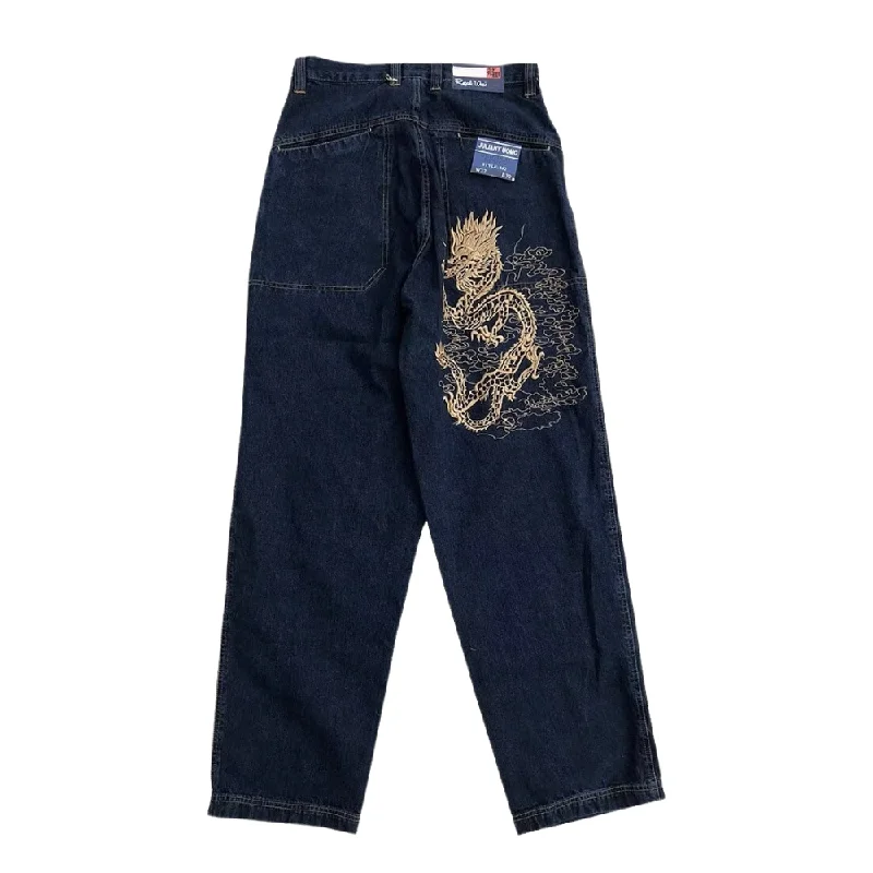 women's denim jeans for a casual FridayStreet Dragon Embroidered Jeans