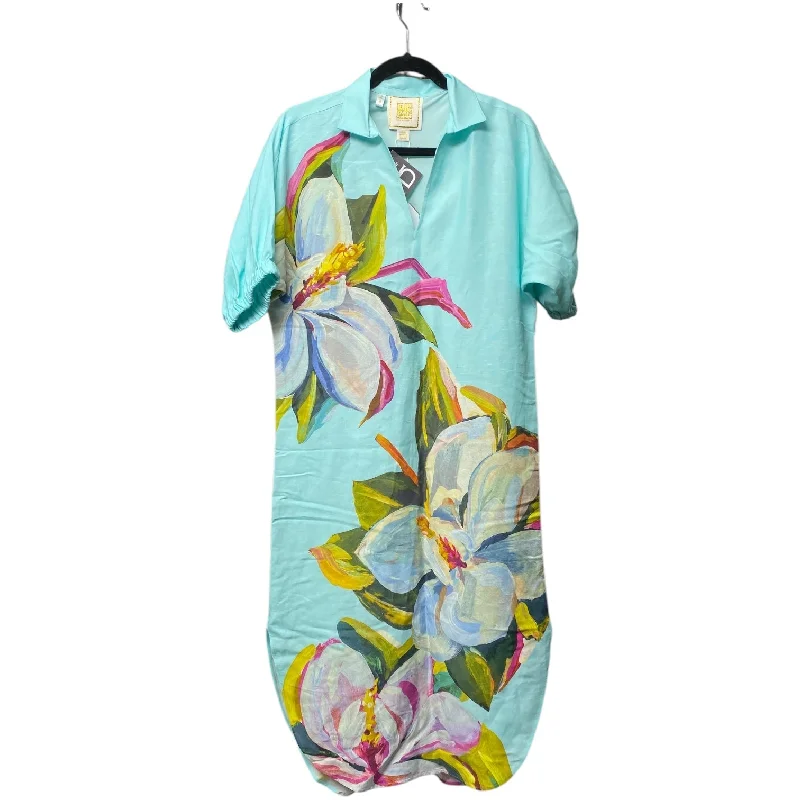 women's curve-hugging dressesDress Casual Midi By POPPY CAFTAN MAGNOLIA In Floral Print, Size: Xs