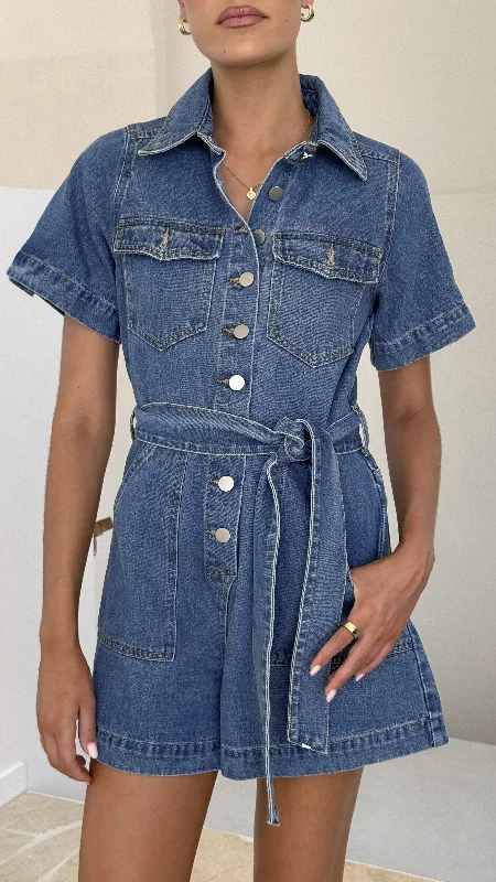 women's jumpsuits for glamorous eveningsEmma Playsuit - Denim