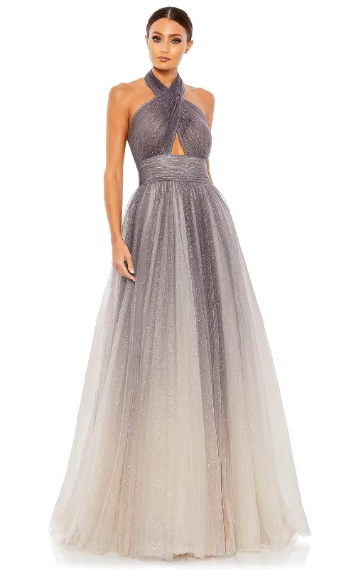 women's short-sleeved dressesMac Duggal 20376 - Halter Ombre Evening Gown