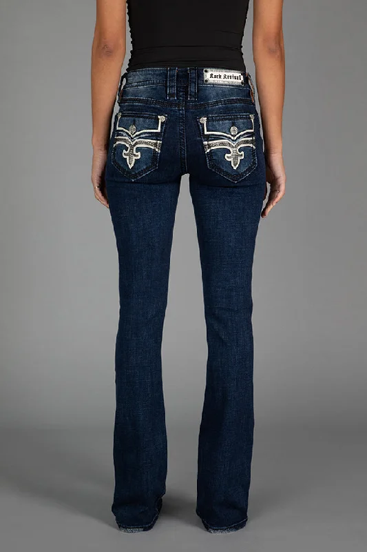 women's denim jeans with distressed hemsDUBARRY BOOTCUT JEANS