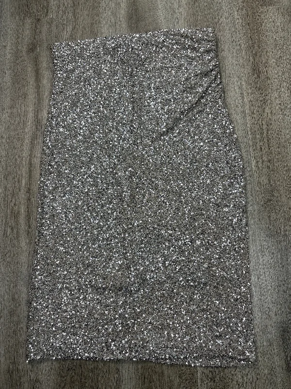 women's polyester skirtsSkirt Maxi By Express In Silver, Size: Xl