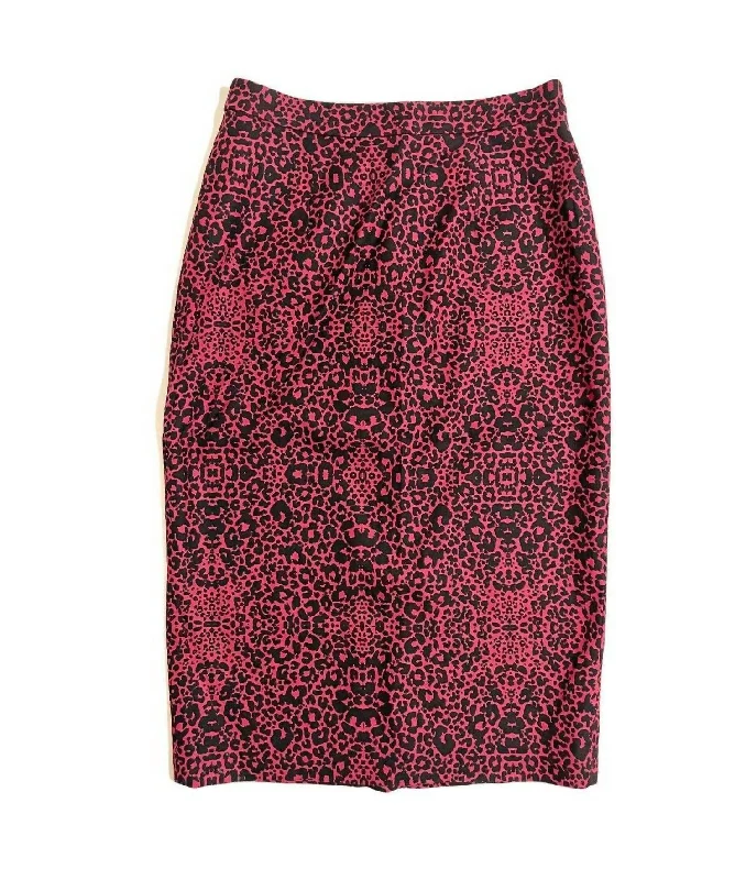 women's polyester tiered skirts for partiesWomen's Above Knee Stretch Leopard Print Pencil Skirt In Black, Red