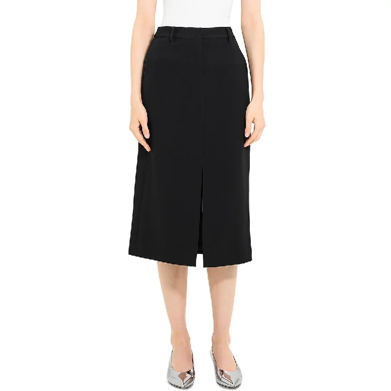 women's knitted mini skirts for casual wearTrouser Skirt Womens Crepe Solid Pencil Skirt