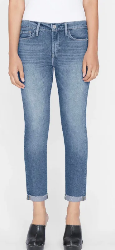 women's denim jeans for travelLe Garcon Rolled Raw After Jeans In Deepwater