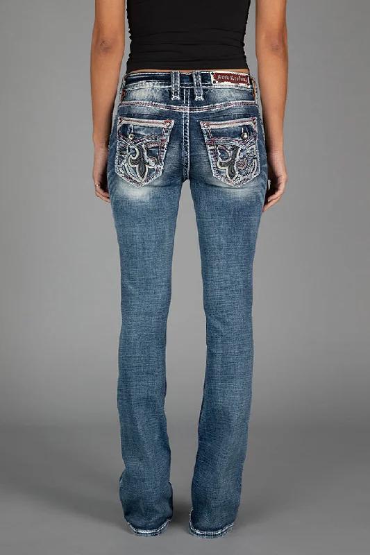 women's denim jeans with lace trimLARAN BOOTCUT JEANS