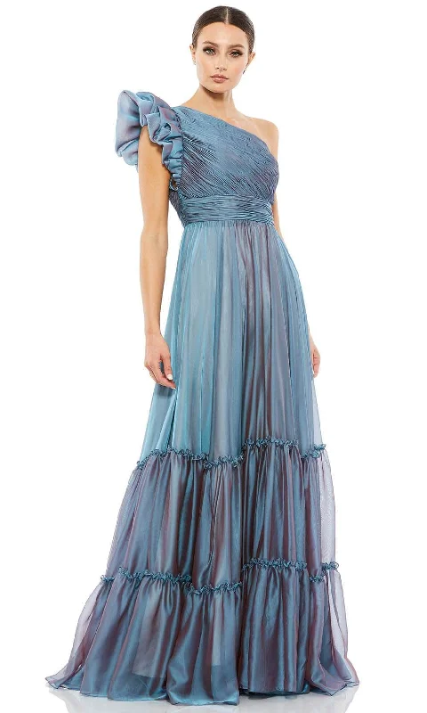 women's mini dressesMac Duggal 67878 - Asymmetric Shirred Evening Gown