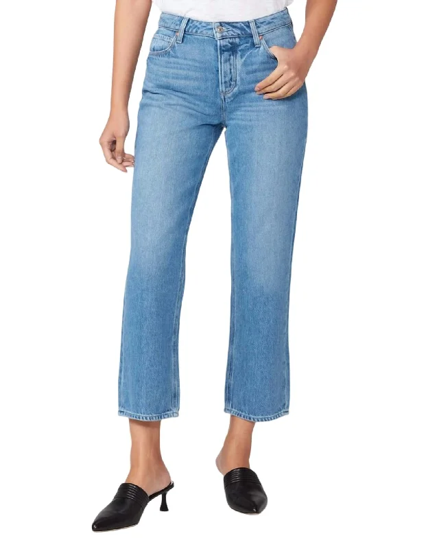 women's denim jeans with embroideryNoella Retro Straight Leg Jeans In Coastline