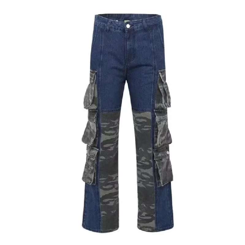 women's grey denim jeansAmerican Camouflage Panel Jeans