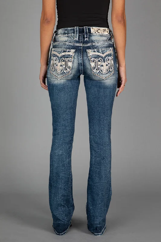 women's denim jeans with contrasting stitchingEsther Bootcut Jeans