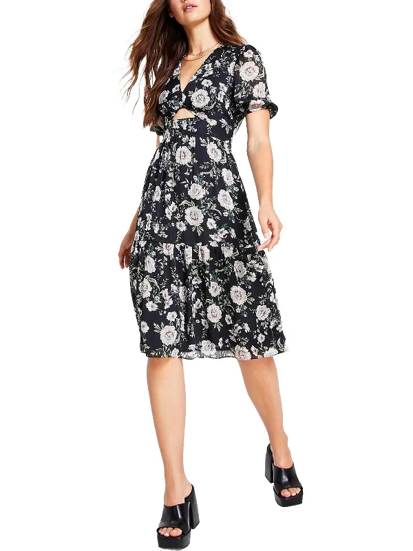 women's cinched-waist dressesWomens Cutout Calf Midi Dress