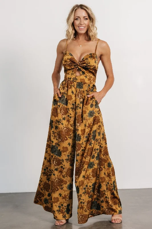 women's jumpsuits with zippersKhloe Wide Leg Jumpsuit | Gold Multi