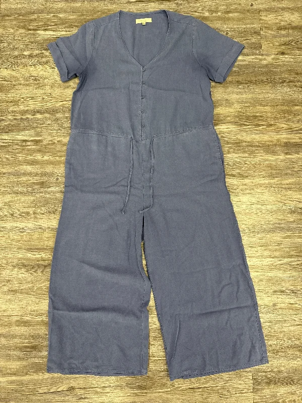 women's jumpsuits with short sleevesJumpsuit By Side Stitch In Blue, Size: Xs