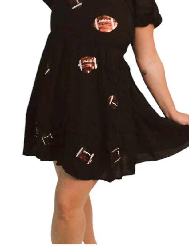 women's mother of the bride dressesMini Dress With Sequin Footballs In Black