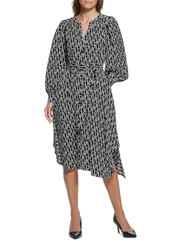 women's hourglass figure dressesWomens Hi-Low Midi Shirtdress