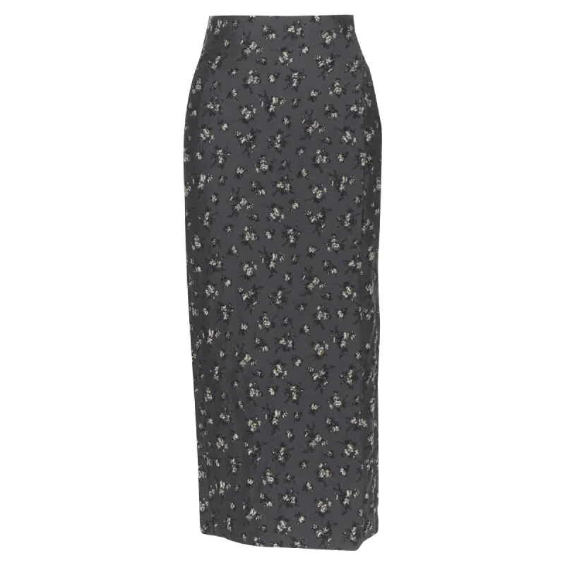 women's designer floral skirtsBrock Collection floral cloque dart knitee length pencil skirt