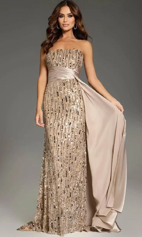 women's sheath dressesJovani 42427 - Sequin Embellished Strapless Evening Gown