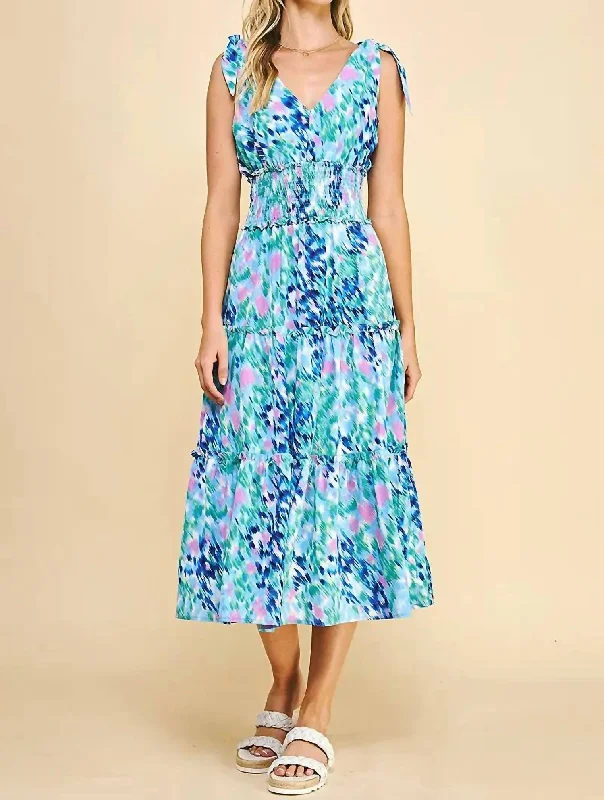 women's midi dressesAriel Midi Dress In Watercolor