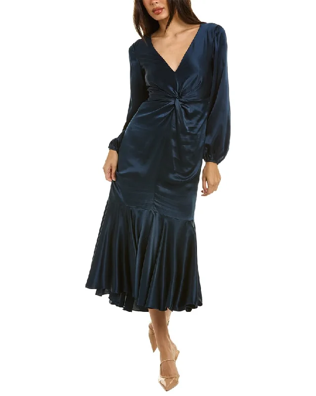 women's A-line dressesCinq à Sept Velda Silk Midi Dress