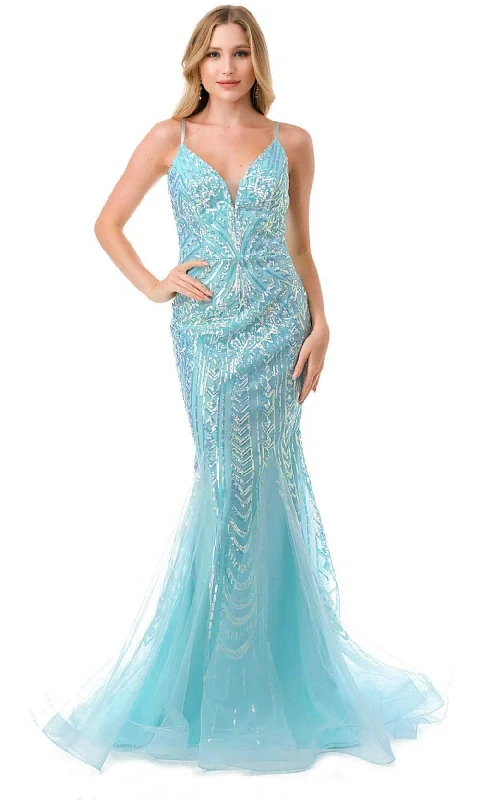 women's made-to-order dressesTrevi Collection L2816J - Sequined Mermaid Evening Gown