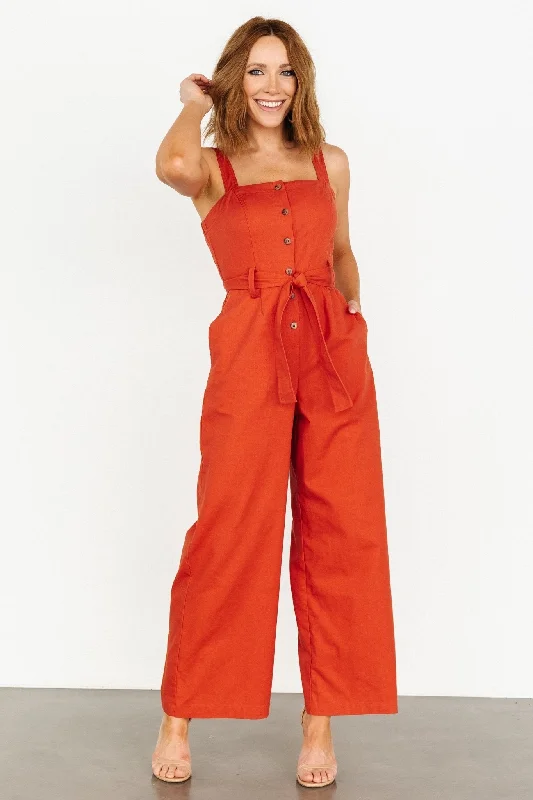 women's jumpsuits made of velvetHartford Jumpsuit | Rust