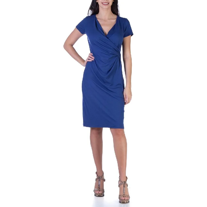 women's maternity dressesWomens Surplice Calf Midi Dress