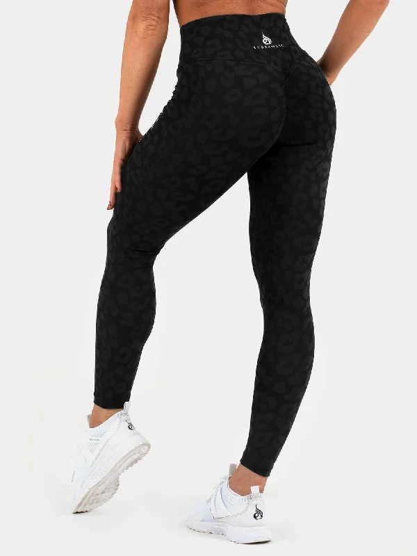 women's jumpsuits for breathable wearInstinct Scrunch Bum Leggings - Leopard Black