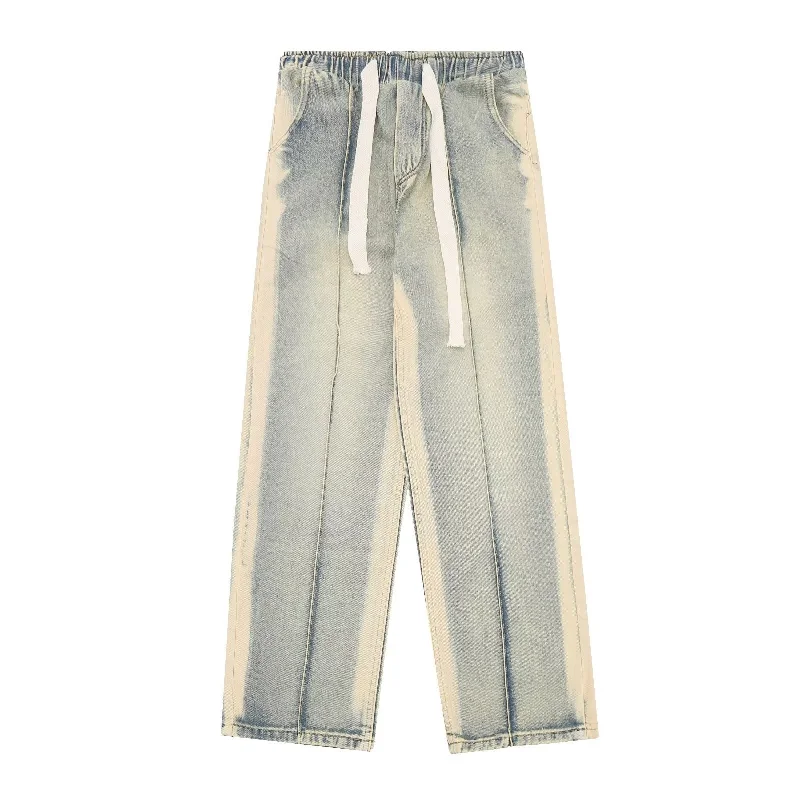 women's capri denim jeansUrban Stripe Distressed Straight Leg Jeans