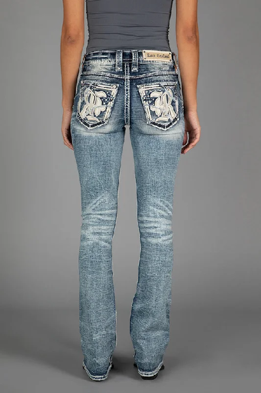 women's denim jeans with embroideryKYOMI BOOTCUT JEANS