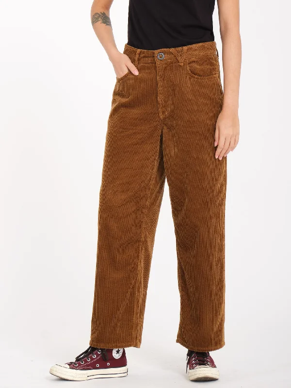 women's denim jeans with raw hemsWeellow Corduroy Trousers - TOFFEE