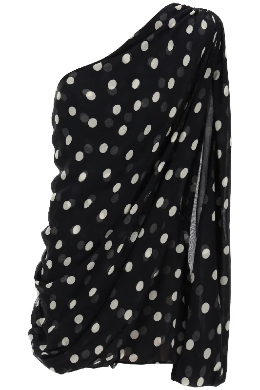 women's apple-shaped body dressesStella Mccartney Women's Silk Polka Dot Mini Dress