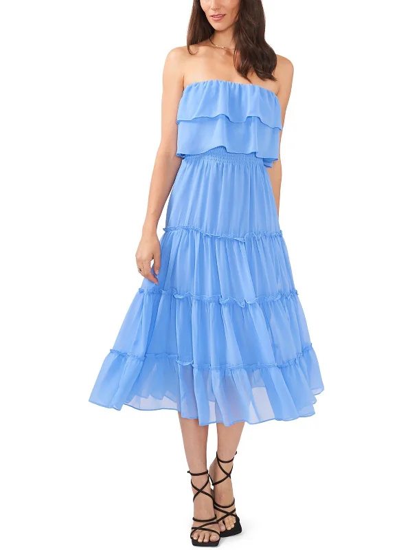 women's vacation dressesWomens Tiered Ruffle Midi Dress