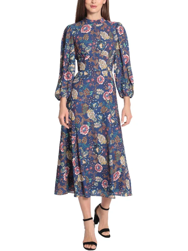 women's midi dressesWomens Floral Midi Wear to Work Dress