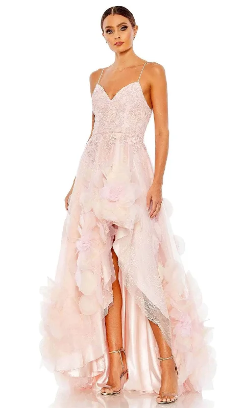 women's wedding guest dressesMac Duggal 11293 - Ruffle High-Low Evening Gown